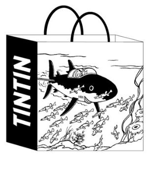 Image de Sac papier Tintin sous-marin requin