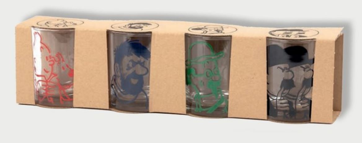 Image de Ensemble 4 verres personnages Tintin
