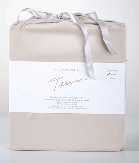 Image de Ensemble draps en bambou Taupe