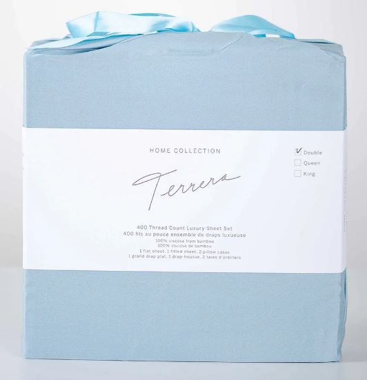 Image de Ensemble draps en bambou Bleu ciel