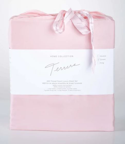 Image de Ensemble draps en bambou Rose